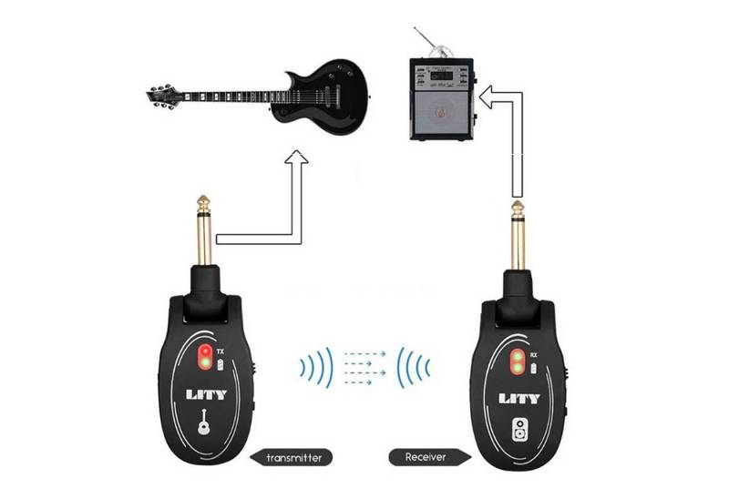 Bolwins F91C Drahtlos Gitarrensystem Audio Guitar Bass Transmitter Receiver Audio-Adapter von Bolwins