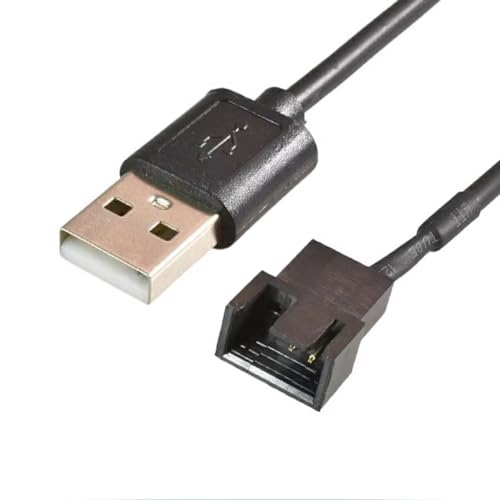 Bolwins G38S USB 2.0 A Stecker auf 3-Pin/4-Pin Lüfteradapterkabel – 50cm für Computer PC CPU Lüfter, 5V Stromversorgung von Bolwins