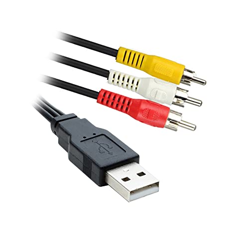 Bolwins G53S USB auf 3 RCA Adapterkabel, 30cm - USB 2.0 auf 3 RCA Stecker für Audio, Video, AV Composite - Kompatibel mit Fernseher, TV Box, HDD Player und PCs von Bolwins