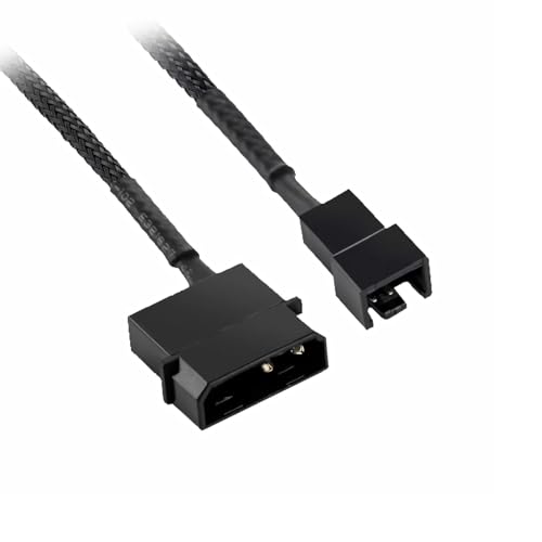 Bolwins H28S 4-Pin Molex auf 3-Pin/4-Pin PWM 12V PC-Gehäuselüfter-Stromversorgungskabel – Molex Lüfter-Adapterkabel für PC-Lüfter von Bolwins