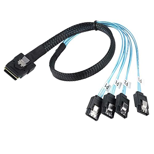 Bolwins H72S Mini SAS SFF 8087 36P auf 4x SATA 7pin Festplatte Splitter Kabel Adapter Daten Übertragungs Kabel Festplatten-Datenkabel, Kabellänge: 1m von Bolwins