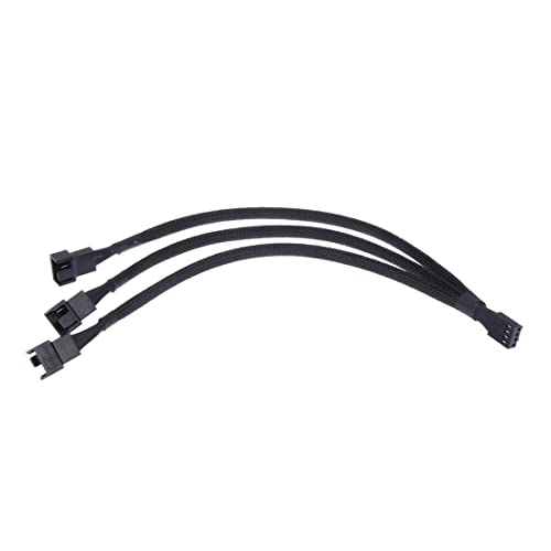 H78S 3-Wege 4-Pin PWM Lüfter Splitter Kabel – PC Gehäuselüfter Verteiler mit 1x Molex Buchse und 3x 4-Pin Stecker, Lüfter Erweiterungskabel für Netzteil & Mainboard, PWM Lüfter Hub für bessere Kühlung von Bolwins