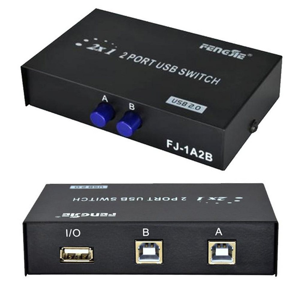 Bolwins I43C USB 2.0 Switch 2in zu 1out Umschalter Drucker Scanner Kartenleser USB-Adapter von Bolwins
