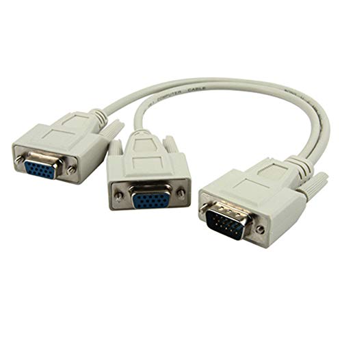 Bolwins J14S VGA Splitter Kabel Adapter 1x2 Verteiler VGA Splitter S-VGA Stecker zu 2X S-VGA Buchse Y-Kabel für Beamer Monitor an einem PC von Bolwins