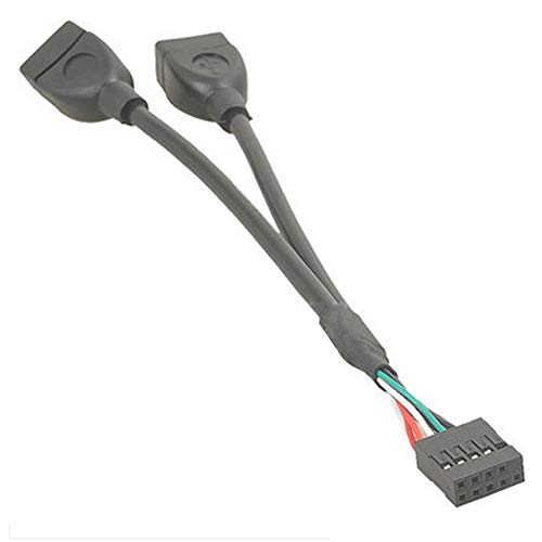Bolwins M15S USB Adapter Kabel 9-Pin Header auf 2X USB 2.0 Buchse – USB Header Splitter für PC Mainboard, 15cm Bolwins M15S USB Adapter Kabel 9-Pin Header auf 2X USB 2.0 Buchse – USB Header Splitter für PC Mainboard, 15cm von Bolwins