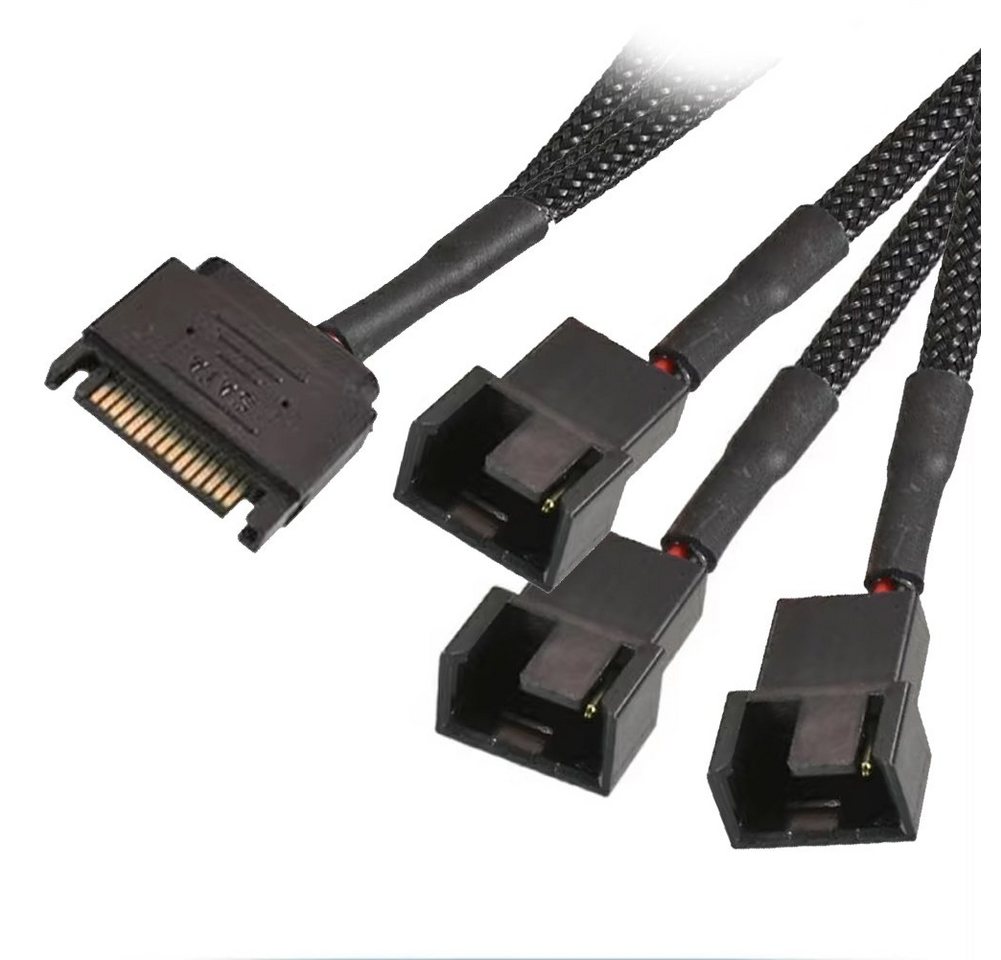 Bolwins P03 SATA Stecker zu 3p/4p Adapterkabel 3x Verteiler Computer PC Lüfter Computer-Kabel von Bolwins