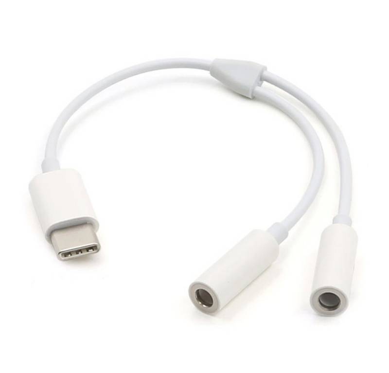 Bolwins P05 USB-C auf 2x 3,5mm Klinke Audio Adapter Kopfhörer Aux Splitter USB-Kabel von Bolwins