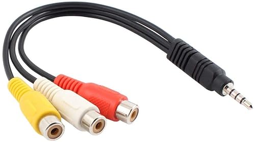 Bolwins P13S 3,5mm Klinke Stecker auf 3X Cinch Buchse, Cinch auf Klinke Adapter Kabel 30cm, 3,5mm Klinkenstecker auf 3RCA Buchse Kabel Adapter für TV DVD MP3 PC Camcorder von Bolwins