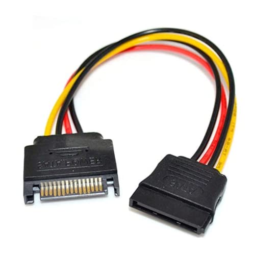 Bolwins P26S SATA Strom Verlängerung Kabel 18cm Adapter Stromkabel für HDD Serial ATA Verlängerungskabel 15pin Stecker auf Buchse für PC von Bolwins