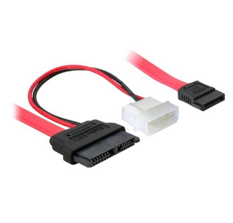 Bolwins P30 SATA Slim Kabel Adapter 7+6pin Buchse auf 4pin Strom + 7pin SATA Computer-Kabel von Bolwins