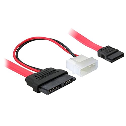 Bolwins P30S SATA Slim Kabel Adapter – 7+6pin Buchse auf 4pin Strom + 7pin SATA/Molex Stecker Adapter – Kompakte Stromkabellösung für SATA-Geräte von Bolwins