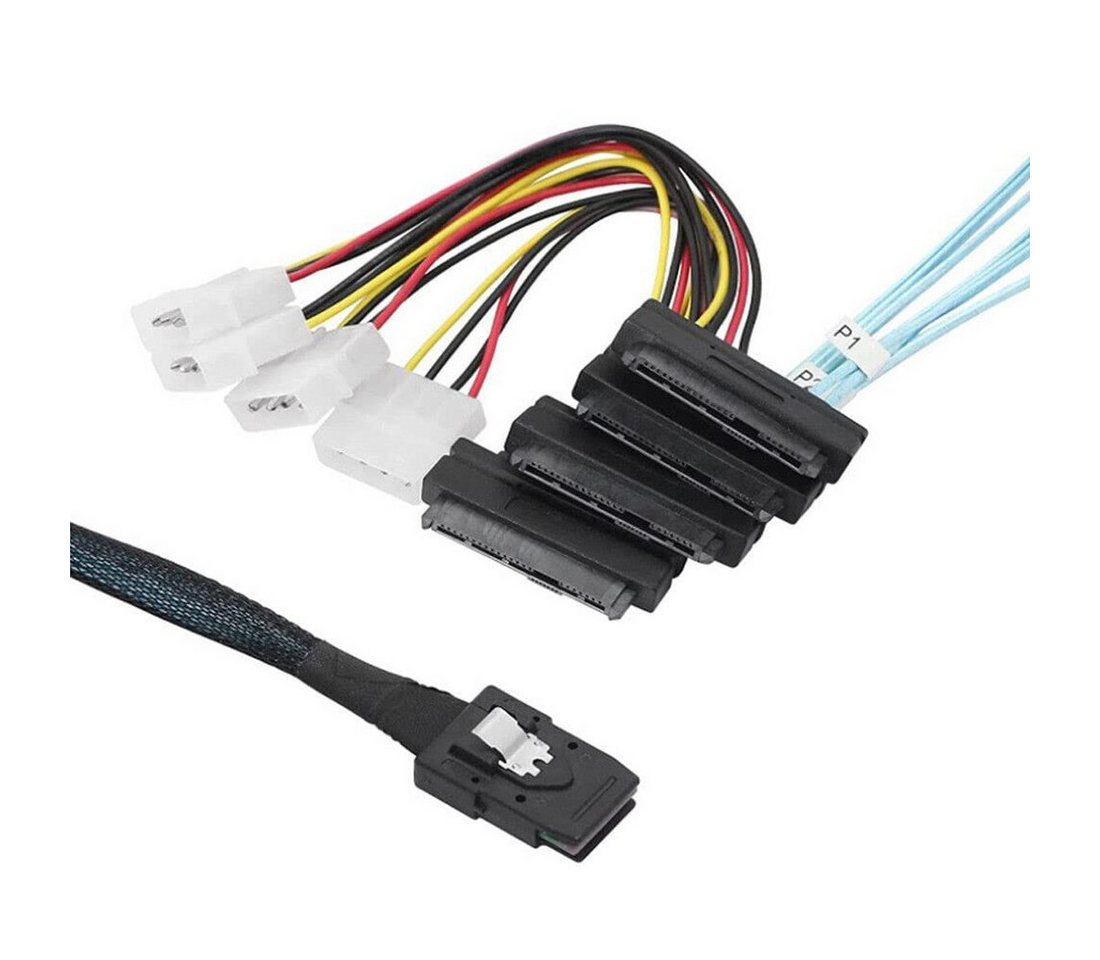 Bolwins P47C Mini SAS 36P SFF-8087 zu 4x 29P SFF-8482 Molex Strom Datenkabel Computer-Kabel von Bolwins