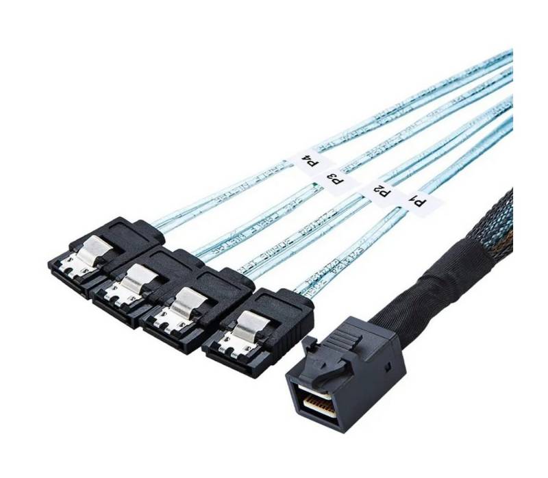 Bolwins P56 Mini SAS SFF-8643 auf 4x SATA 7p Splitter Daten Kabel Festplatte Computer-Kabel von Bolwins