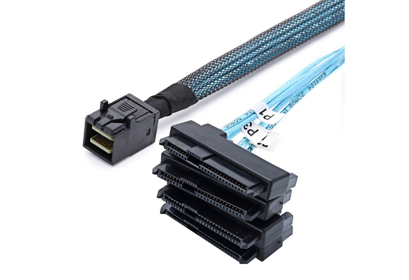 Bolwins P82C Mini SAS SFF-8643 zu 4x 29p SFF-8482 + 4x SATA 15p Splitter Kabel Computer-Kabel von Bolwins