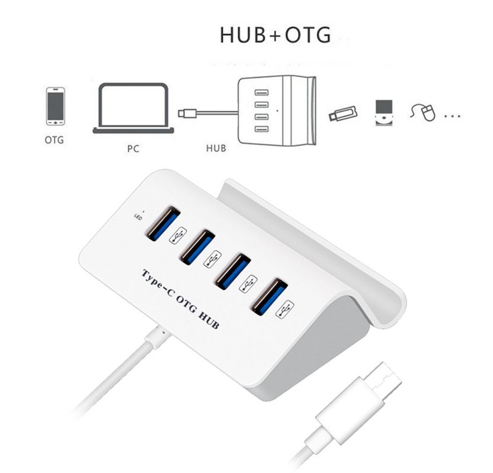 Bolwins Q19C USB-C USB 3.0 OTG Hub Adapter Data Bracket Handyhalter Smartphone USB-Adapter Bolwins Q19C USB-C USB 3.0 OTG Hub Adapter Data Bracket Handyhalter Smartphone USB-Adapter von Bolwins