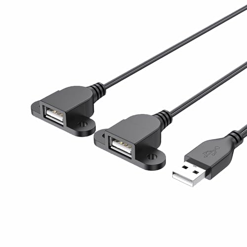 Bolwins Q26S USB 2.0 Splitter Y Kabel USB Stecker auf 2 Buchse A Splitter Ladekabel Verlängerungskabel 1,5m von Bolwins