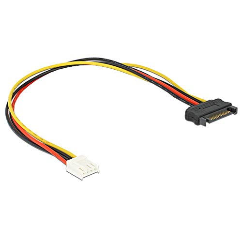 Bolwins Q39S SATA Stromkabel Adapter – 15pin Stecker auf 4pin Floppy Strombuchse, 4 Pin Floppy Drive zu 15 Pin SATA Male Power Kabel von Bolwins