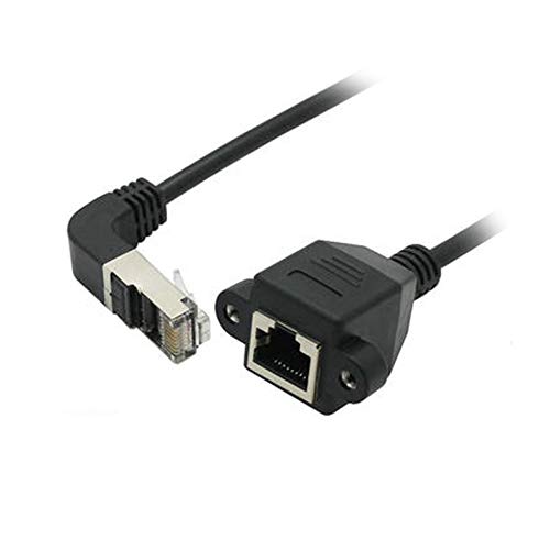 Bolwins Q48CS Netzwerkkabel Verlängerungskabel um 90 Grad abgewinkelt CAT6 Ethernet Kabel Patchkabel Winkel 90° RJ45 Stecker auf RJ45 Buchse, 50 cm von Bolwins