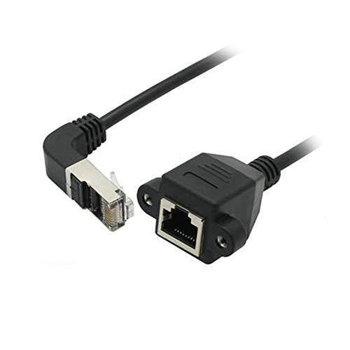 Bolwins Q48CS 90° Abgewinkeltes Netzwerkkabel Verlängerungskabel, CAT6 Ethernet Patchkabel, RJ45 Stecker auf RJ45 Buchse, 50 cm von Bolwins