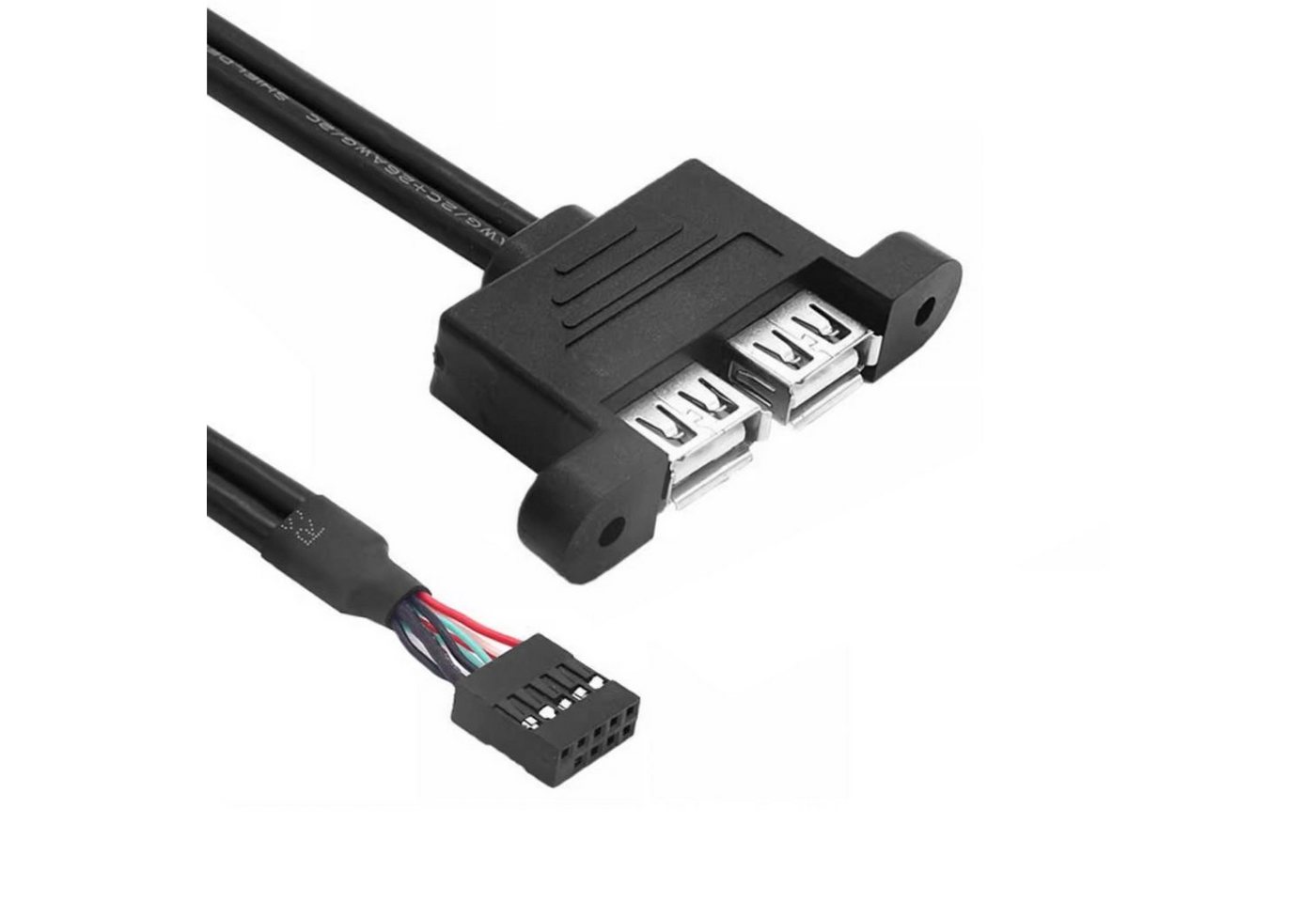 Bolwins Q66 USB 9 pin Header auf 2x USB 2.0 A Buchse festbar USB Verlängerung Computer-Kabel von Bolwins