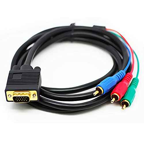 Bolwins R07S VGA auf 3 RCA Kabel, VGA Stecker auf 3 RCA Stecker Video Adapter, 1,5m Kabel für Laptop, DVD, PC, TV, Monitor – VGA auf Cinch Kabel Bolwins R07S VGA auf 3 RCA Kabel, VGA Stecker auf 3 RCA Stecker Video Adapter, 1,5m Kabel für Laptop, DVD, PC, TV, Monitor – VGA auf Cinch Kabel von Bolwins