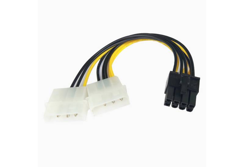 Bolwins R38 8pin PCIe auf 2x 4Pin Molex Grafikkarte Stromkabel Stromadapter Computer-Kabel, (15 cm) von Bolwins