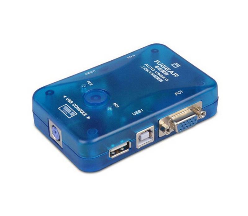 Bolwins VGA-Switch D44C KVM Switch Box USB 2.0 VGA PS2 für 2 PC Tastatur Maus Monitor von Bolwins