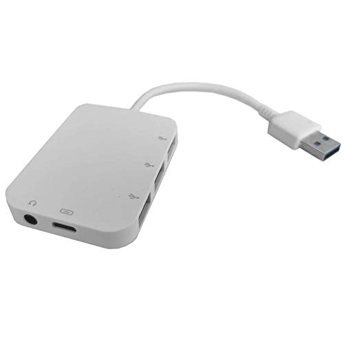 D63S Bolwins USB Hub 3.0 USB 3.0 auf 3X USB 3.0 Hub + 3.5mm AUX Audio USB Typ C Anschluss Erweiterung mit verlängertem Daten Kabel kompatibel mit Desktop-Computer, MacBook Pro/Air von Bolwins