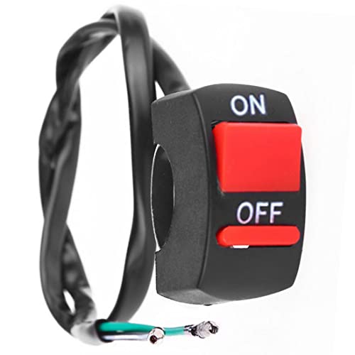F02CS Motorrad Lenkerschalter 12V – On/Off Lichtschalter für Scheinwerfer, Ein/Aus Knopf für Lenker, Motorrad Steuerung von Bolwins