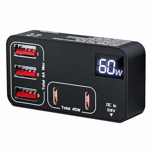 J50CS 65W USB-C Ladegerät, 5-Port Schnellladegerät mit 2X USB-C + 3X USB-A, Kompaktes Mehrfach-Netzteil für Smartphone & Tablet, Tragbar & Leistungsstark von Bolwins
