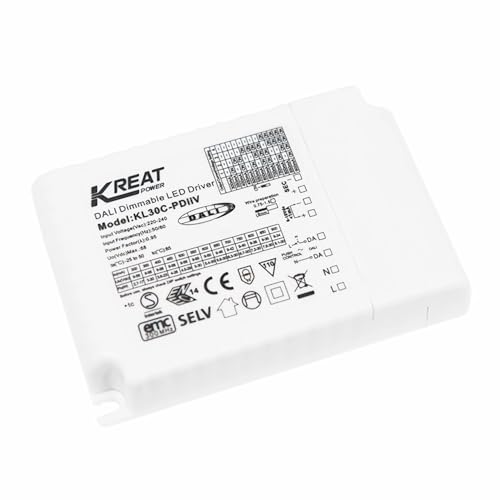 KL30C-PDiiV Merrytek/Kreat Power 30W DALI DT6 LED-Treiber dimmbar 1-10V pushDIM Konstantstrom für LED Deckenlampe Panelleuchte Innenbeleuchtung IP20 300–900mA KL30C-PDiiV Merrytek/Kreat Power 30W DALI DT6 LED-Treiber dimmbar 1-10V pushDIM Konstantstrom für LED Deckenlampe Panelleuchte Innenbeleuchtung IP20 300–900mA von Bolwins