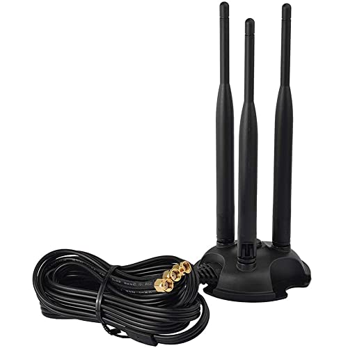 L13DS WLAN Antenne 2.4G/5.8G, 3 Meter, 3X 6dBi RP-SMA Adapterkabel, MIMO Antenne mit Magnetstandfuß, Kompatibel mit ASUS und TP-Link L13DS WLAN Antenne 2.4G/5.8G, 3 Meter, 3X 6dBi RP-SMA Adapterkabel, MIMO Antenne mit Magnetstandfuß, Kompatibel mit ASUS und TP-Link von Bolwins