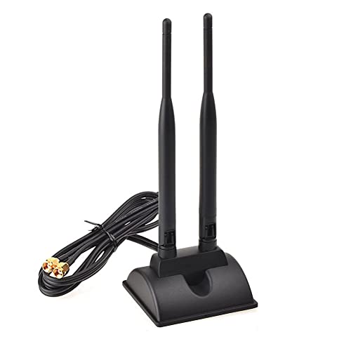 L44CS WiFi Antenne Dualband 2.4 GHz & 5.8 GHz, 2X 6dBi RP-SMA Signalverstärker mit Magnetbasis und 3m Verlängerungskabel für WLAN PCI-Karten und Router L44CS WiFi Antenne Dualband 2.4 GHz & 5.8 GHz, 2X 6dBi RP-SMA Signalverstärker mit Magnetbasis und 3m Verlängerungskabel für WLAN PCI-Karten und Router von Bolwins