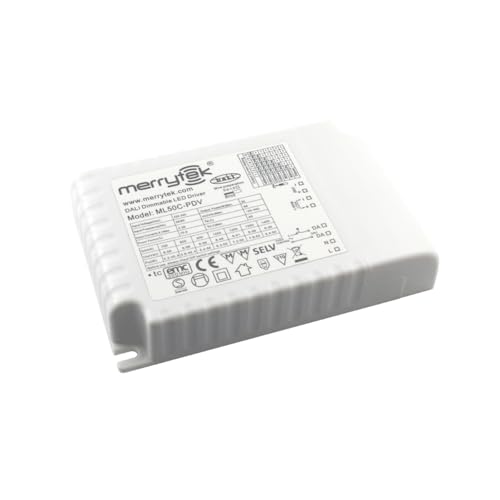 ML50C-PDV Merrytek 50W LED-Treiber dimmbar DALI 1-10V PushDIM Konstantstrom Treiber für LED Panels Lampen Deckenleuchten Flimmerfrei IP20 700-1400mA 220-240V ML50C-PDV Merrytek 50W LED-Treiber dimmbar DALI 1-10V PushDIM Konstantstrom Treiber für LED Panels Lampen Deckenleuchten Flimmerfrei IP20 700-1400mA 220-240V von Bolwins