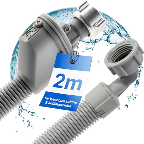 Bomann® Aquastop Wasserschlauch für Geschirrspüler und Waschmaschine | 2M Waschmaschinenschlauch | 3/4 Zoll | Zulaufschlauch Waschmaschine & Spülmaschine mit Wasserstop | Waschmaschinenanschluss 2m von Bomann