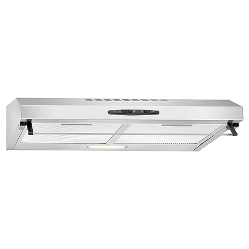 Bomann® Dunstabzugshaube 60cm Unterbau | Umluft und Abluft | inkl. Filter und Befestigungsmaterial | Energieklasse C | LED-Beleuchtung | Abzugshaube 205 m³/h Dunstabzug | 3 Stufen | DU 623.3 inox von Bomann