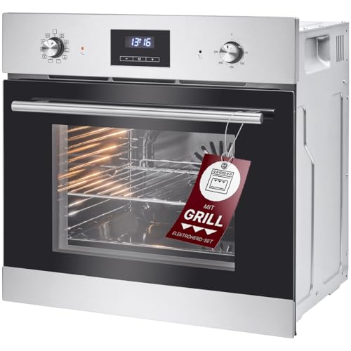 Bomann® Einbaubackofen mit Grill, Heißluft & Ober-/Unterhitze | Backofen 56L Nutzinhalt | Ofen mit 50°C - 250°C Bereich & Touch Control | Oven mit 9 Backofen-Funktionen | EBO 7909 IX von Bomann