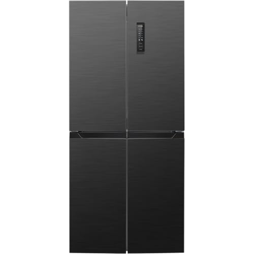 Bomann® French Door Kühlschrank No Frost | Kühl-Gefrier-Kombinationen mit Total No Frost | Kühlschrank mit Gefrierfach 362L | Side by Side Kühlschrank mit MultiAirflow-System | KG 7358 schwarz-inox von Bomann