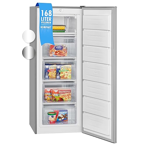 Bomann® Gefrierschrank | Tiefkühlschrank | Freezer | Nutzinhalt 168 Liter | wechselbarer Türanschlag | 4 Sterne Gefrierraum | GS 7340 inox von Bomann