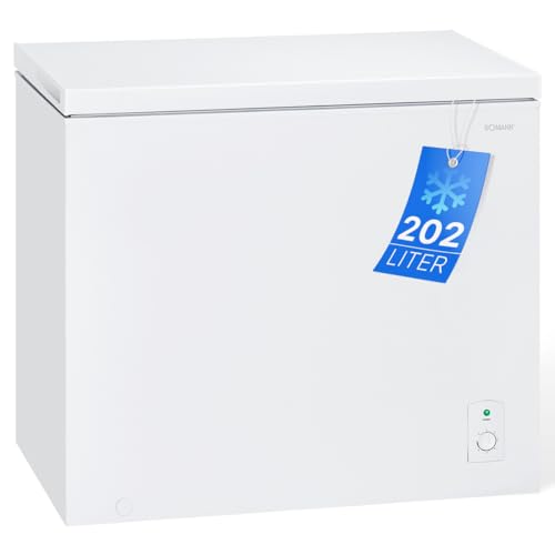 Bomann® Gefriertruhe mit 202L Nutzinhalt | Tiefkühltruhe mit 4-Sterne-Kennzeichnung & stufenloser Temperaturregelung | Lagerzeit bei Störung max.35h | Freezer inkl. Gefrierkorb & Eisschaber | GT 7338 von Bomann