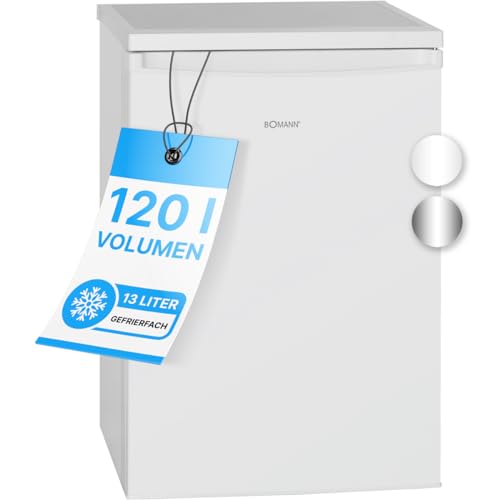 Bomann® Kühlschrank mit Gefrierfach | Kühlschrank klein mit 120L Nutzinhalt | Kühlen 107L & Gefrieren 13L | Fridge mit 3 Türablagen & 2 Glasablagen | wechselbarer Türanschlag | KS 2184.1 weiß von Bomann