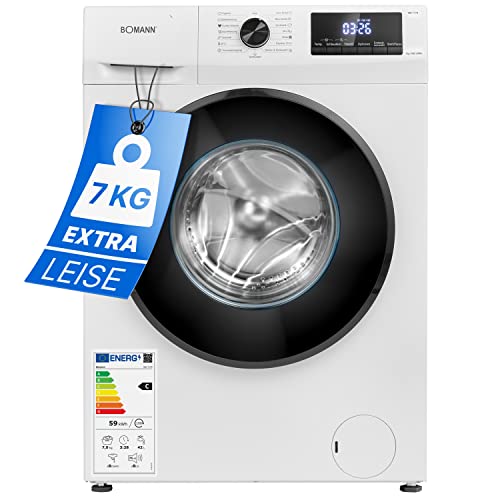 Bomann® Waschmaschine 7kg | max. 1400 U/min | 10 Jahre Motor-Garantie | robuster, leiser & langlebiger Invertermotor | 15 Waschprogramme | LED-Display | Washing Machine mit Dampffunktion | WA 7174 von Bomann