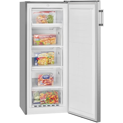 Bomann® großer Gefrierschrank freistehend | 165 Liter Nutzinhalt für Lebensmittel | 5 Schubladen | Freezer Eisschrank Froster | wechselbarer Türanschlag inkl. Eiswürfelschale | GS 7317.1 inox von Bomann