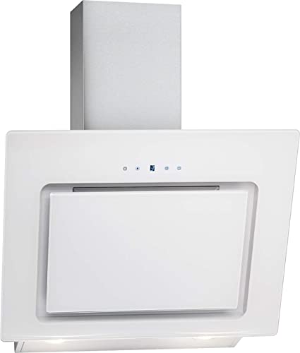 Bomann DU 771.1 G Kopffreie Vertikal-Dunstabzugshaube / 60 cm/LED Display/Touch Control/Umluft-oder Abluftbetrieb / 3 Leistungsstufen / 603 m³/h/weiß/Edelstahl von Bomann