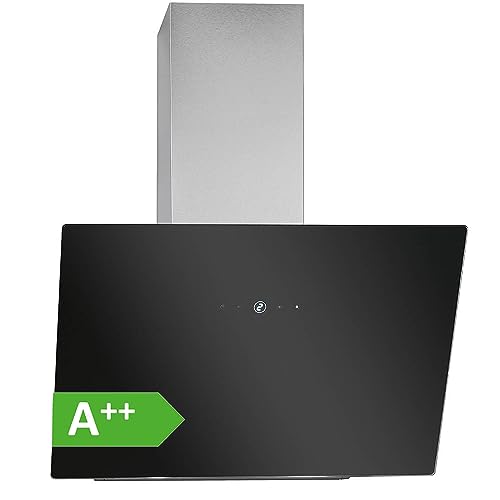 Bomann® Dunstabzugshaube | 60cm | bürstenloser Motor | Abluftleistung: 491 m³/h | Umluft/Abluftbetrieb | Kopffreihaube | 9 Leistungsstufen | Schräghaube | inkl. 5-lagiger Aluminium-Filter| DU 7606.1 von Bomann