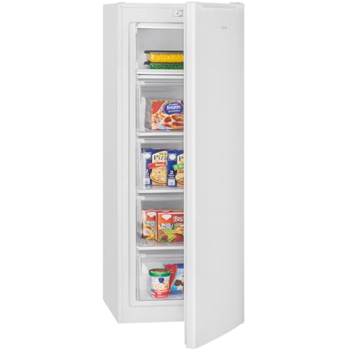 Bomann Gefrierschrank 143cm I 4 Sterne-Gefrierfach I Temperaturbereich: ≤ -18°C I Tiefkühlschrank leise 40dB I wechselbarer Türanschlag I Gefrierschrank gross I 168L Freezer I GS 7364 weiß von Bomann