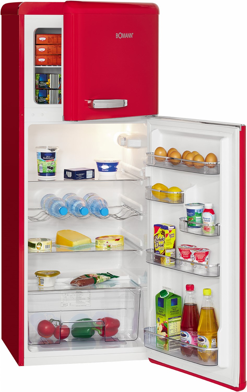 DTR 353 Standkühlschrank mit Gefrierraum rot / E von Bomann