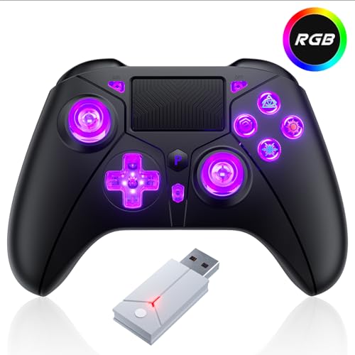 Bonacell Kabelloser Controller für PS-5, RGB-Gamepad-Fernbedienung mit Dual-Motor-Vibration/6-Achsen-Sensor/Turbo/3,5-mm-Audiobuchse/Touchpad für PS-3/PS-4/PS-5/Pro/Slim/S-Witch/PC Bonacell Kabelloser Controller für PS-5, RGB-Gamepad-Fernbedienung mit Dual-Motor-Vibration/6-Achsen-Sensor/Turbo/3,5-mm-Audiobuchse/Touchpad für PS-3/PS-4/PS-5/Pro/Slim/S-Witch/PC von Bonacell