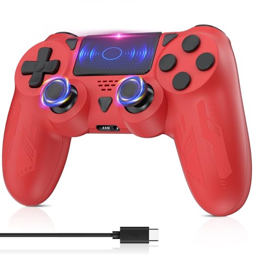 Bonacell Wireless Controller für Ps-4 Dual Vibration Kabellose Gamepad mit Turbo und 3.5mm Audio Jack/LED/Touch Pad für P-s4/Pro/Slim/Pc von Bonacell