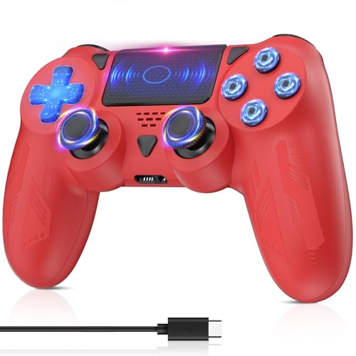 Bonacell Wireless Controller für PC/IOS/Android Dual Vibration Kabellose Gamepad mit Turbo und 3.5mm Audio Jack/LED/Touch Pad von Bonacell